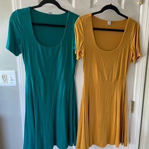 Two Old Navy Skater Dresses with scoop neck